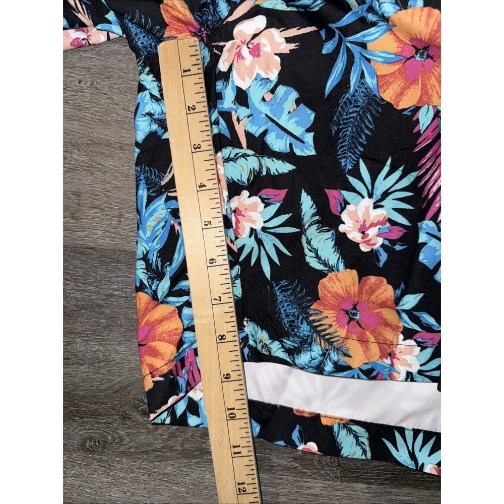 Mens Size XXL Swim Trunks, Mesh Lining Bright Tropical Print 8
